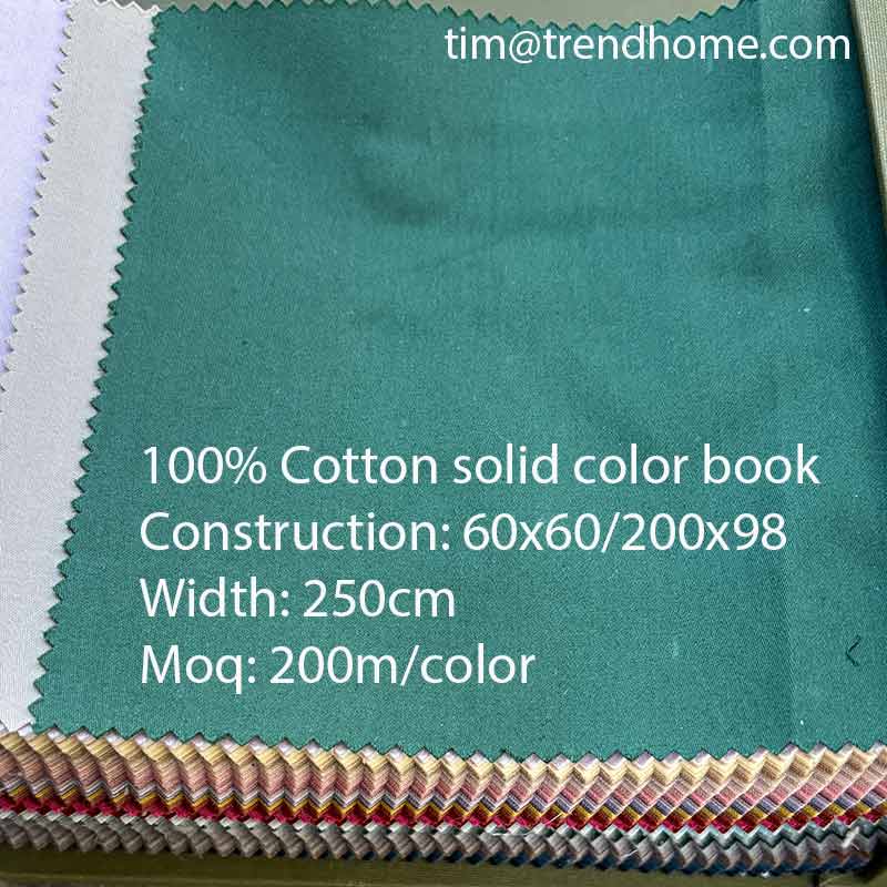 bed sheet fabric wholesale 300TC cotton solid colors book